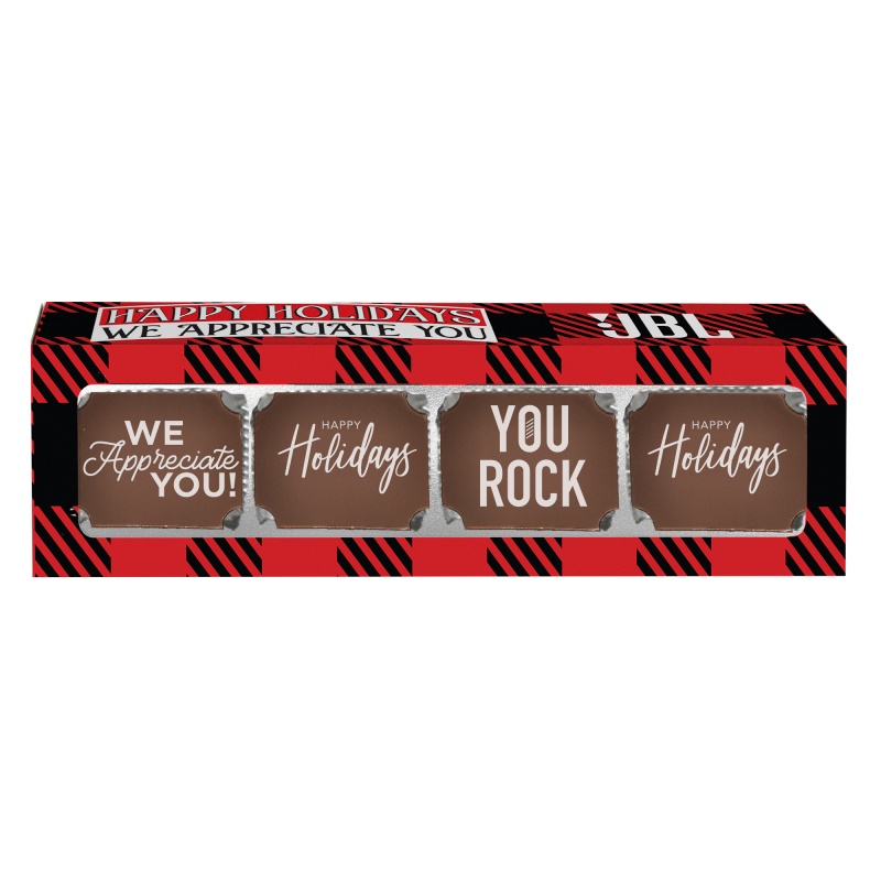 Holiday Appreciation Plaid Chocolate Slider Box 1