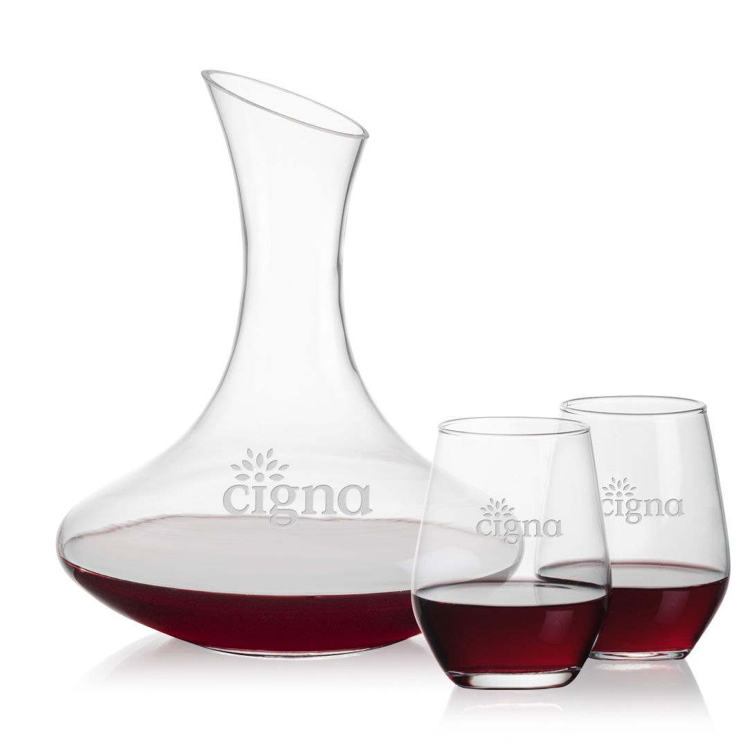 Hampton Carafe & Mandelay Stemless Wine 9