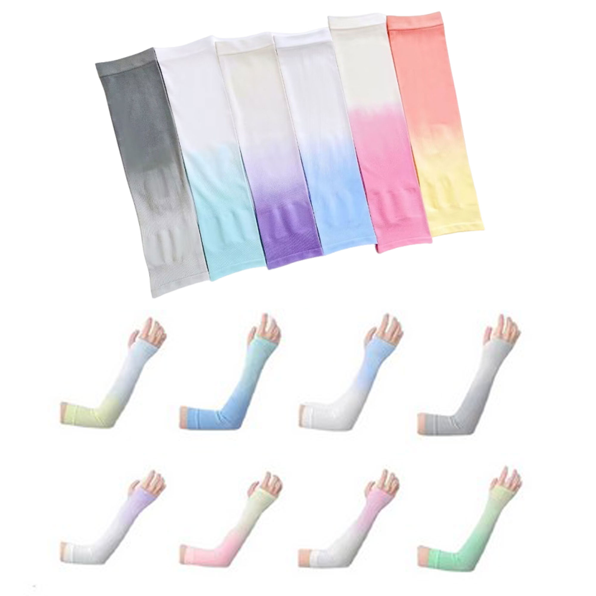 Gradient Color Ice Silk Cooling Arm Sleeve 2