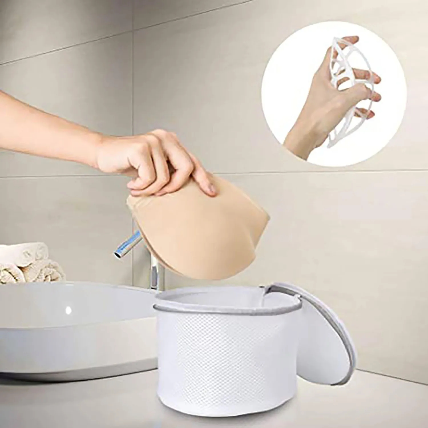 Cylindrical Reusable Laundry Mesh Wash Bag 4