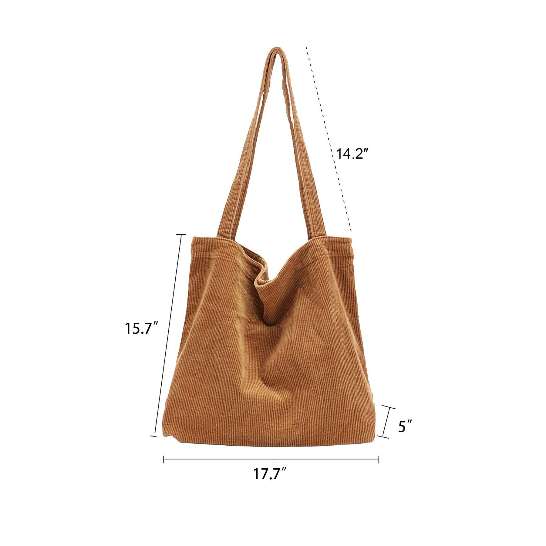 Corduroy Shoulder Tote Bag 1