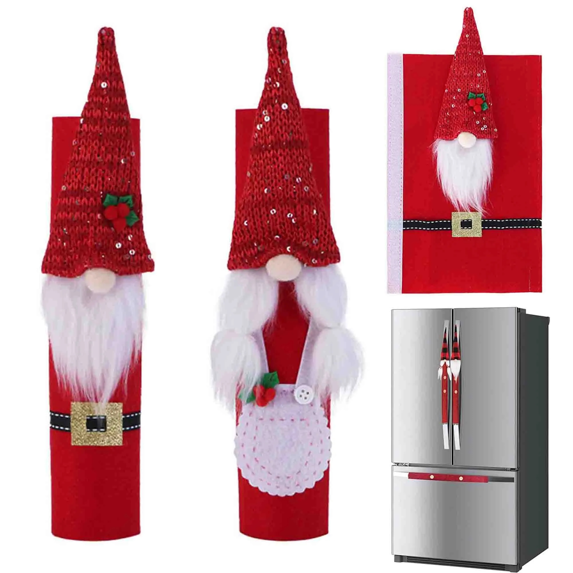 Christmas Refrigerator Door Handle Protective Covers