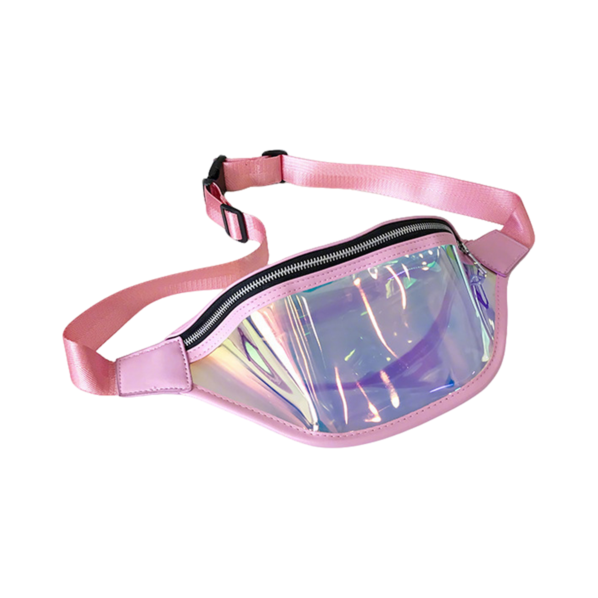 PVC Holographic Fanny Pack Crossbody 12.8" x 3" x 5.5" 2