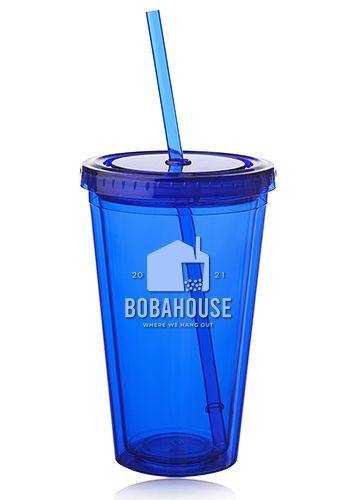 16 oz. Double Wall Acrylic Tumblers With Straws 6