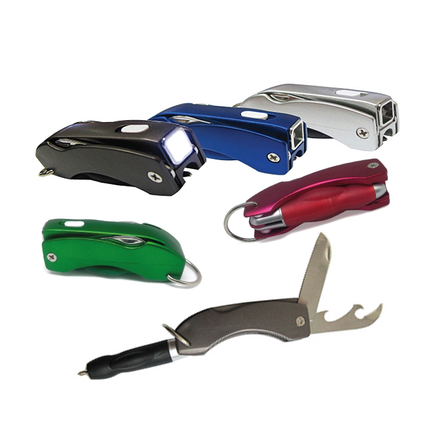 Multi Functional LED Foldable Ball Pen with keychain 1