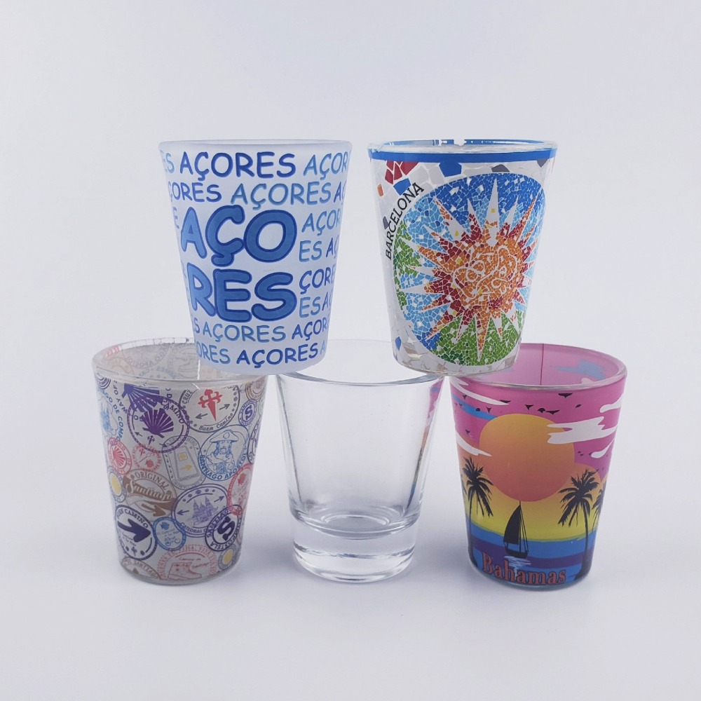 2 oz frosted white shot glasses 2