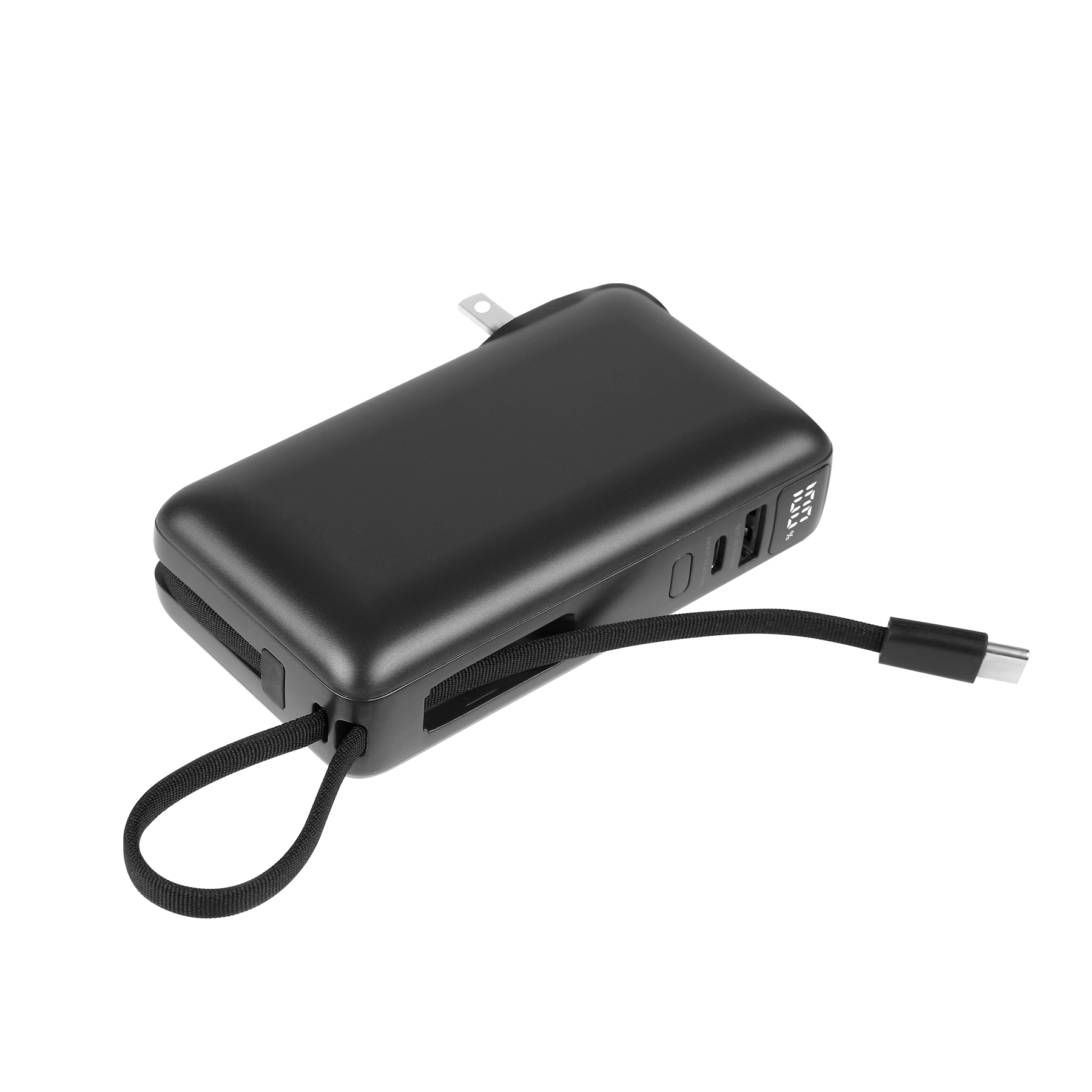 10000mAh 20W PD Power Bank With AC Plug & Built-In Dual Cables 2