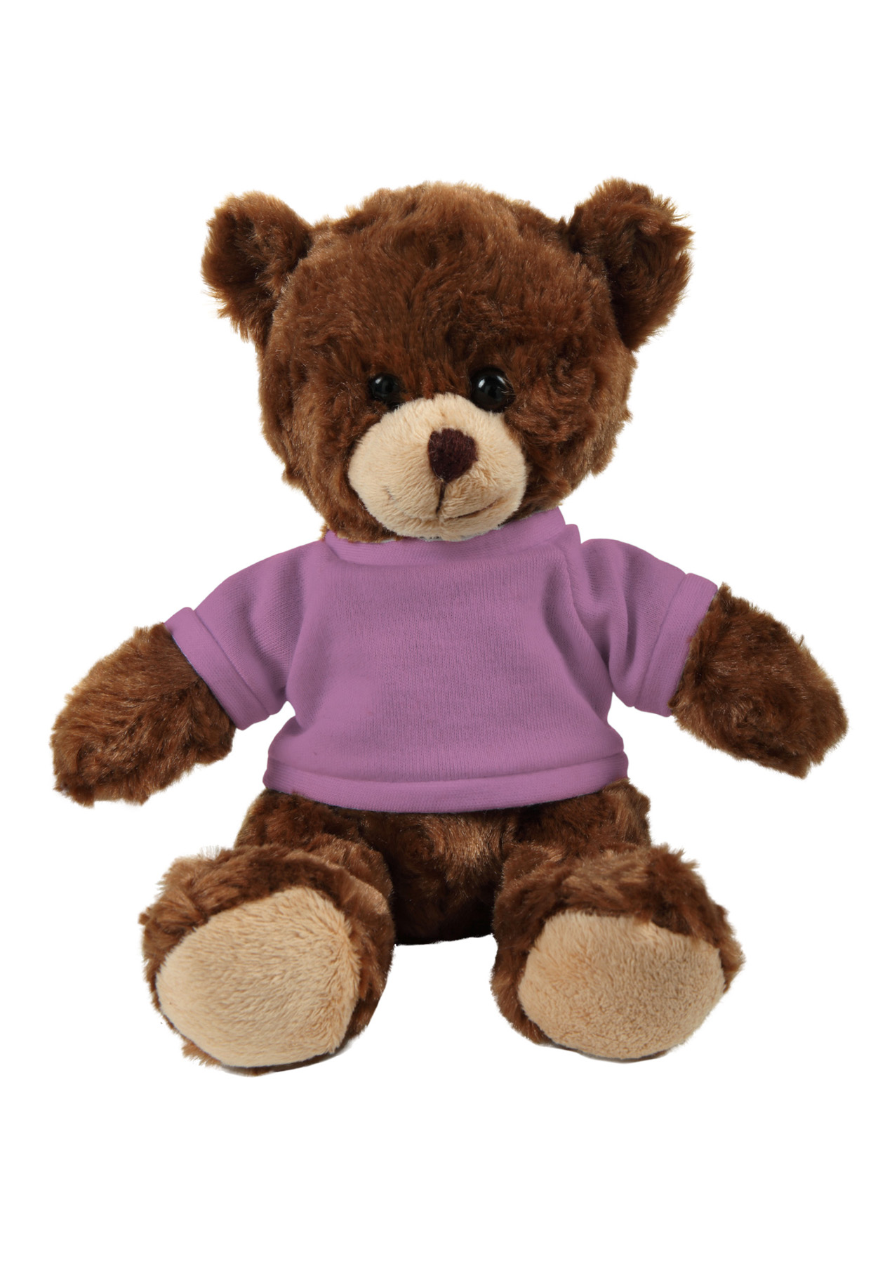 soft plush  Chocolate Curly Sitting Bear with t-shirt 10