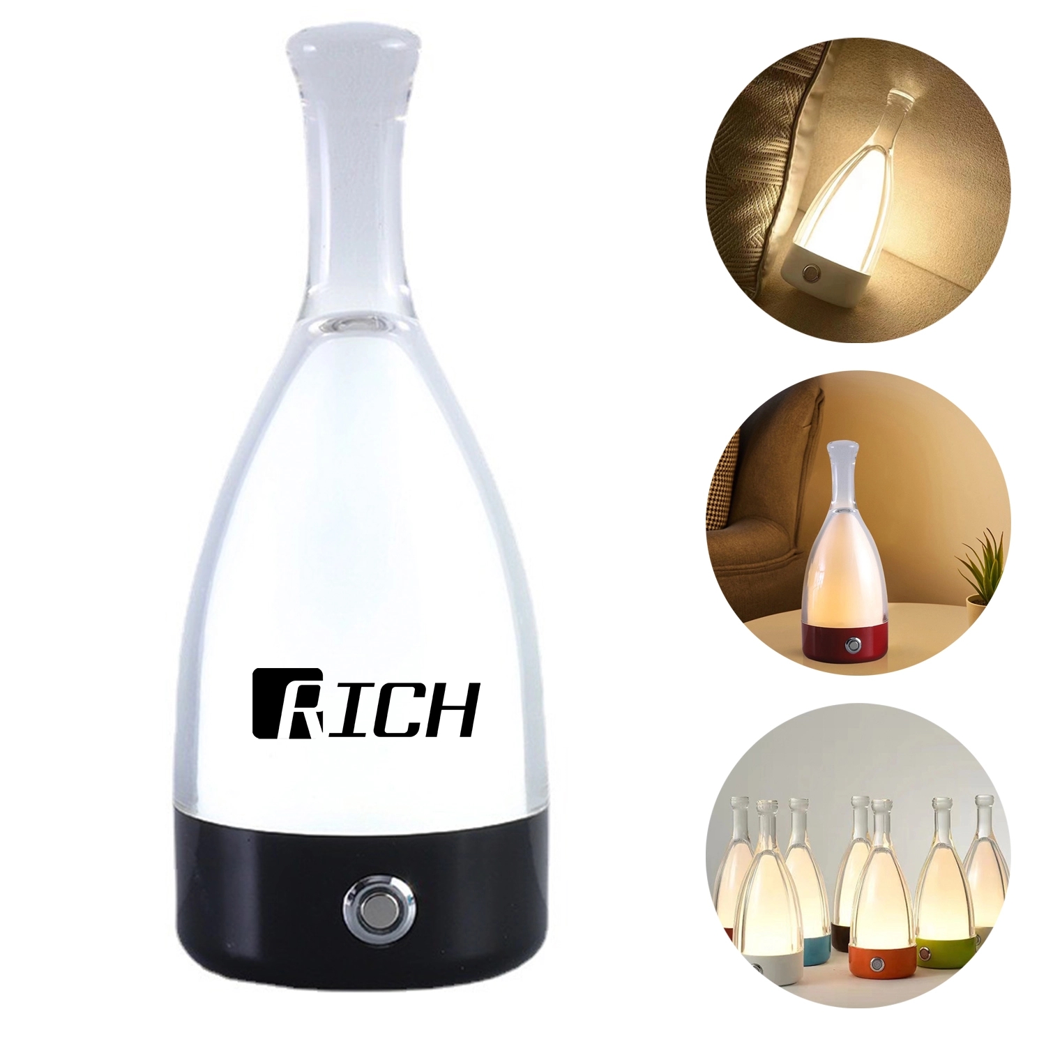 Rechargeable Acryli Clear Wine Bottle Night Light 2