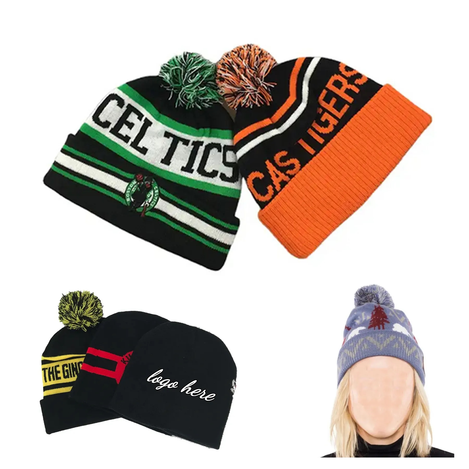 Acrylic Knit Cuffed Beanie Cap MOQ100 3