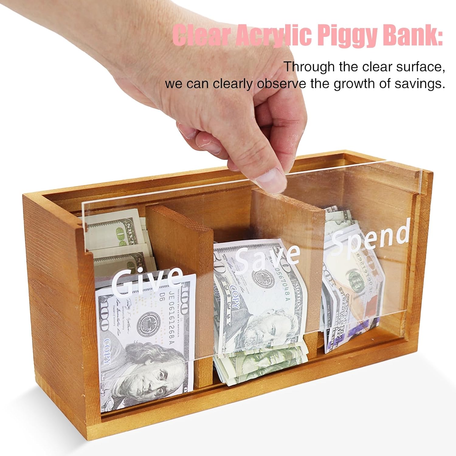 Spend Save Give Piggy Bank for Kids 5