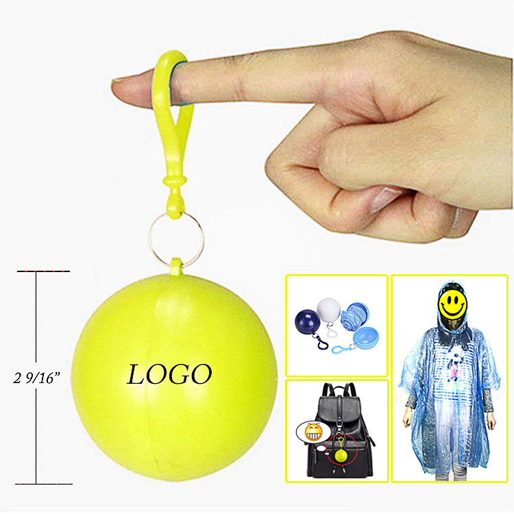 Disposable Poncho Ball Key Chain