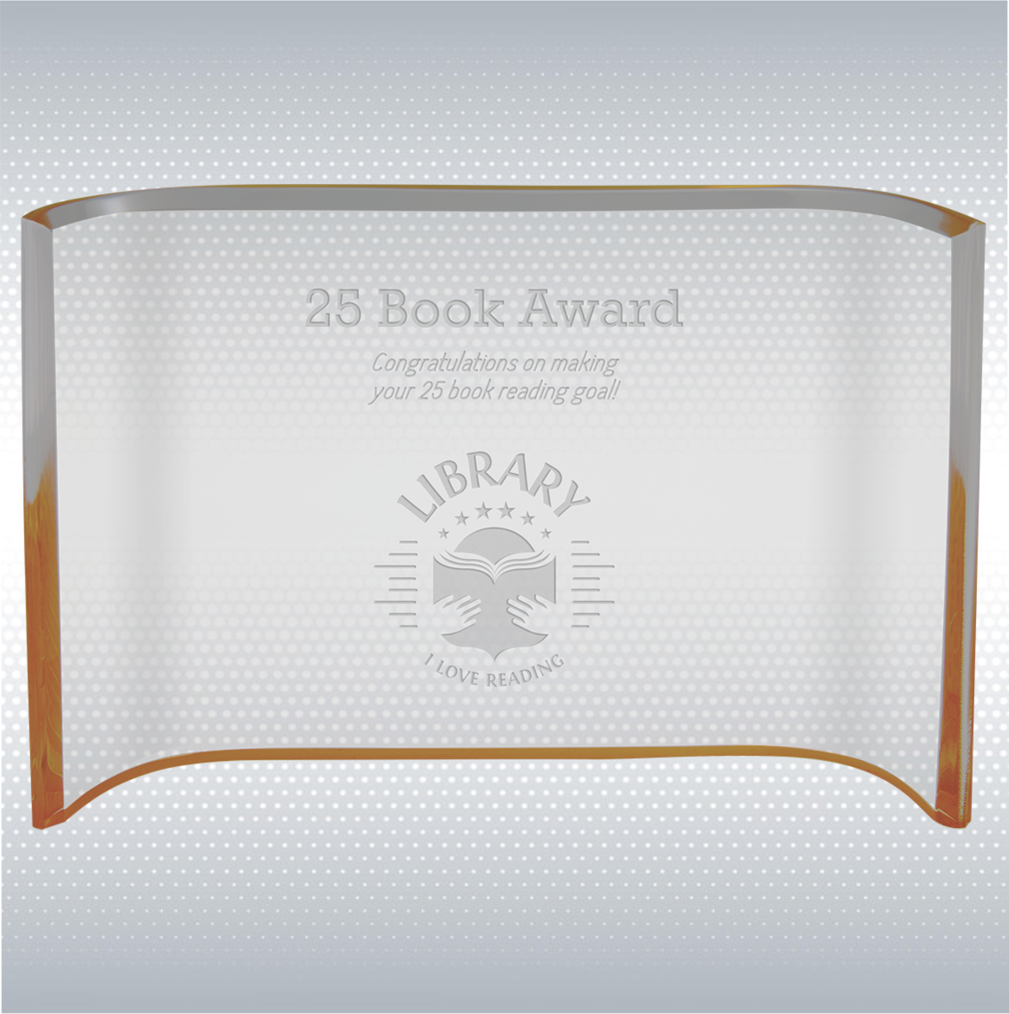 6" x 4" Gold Acrylic Crescent Award 18