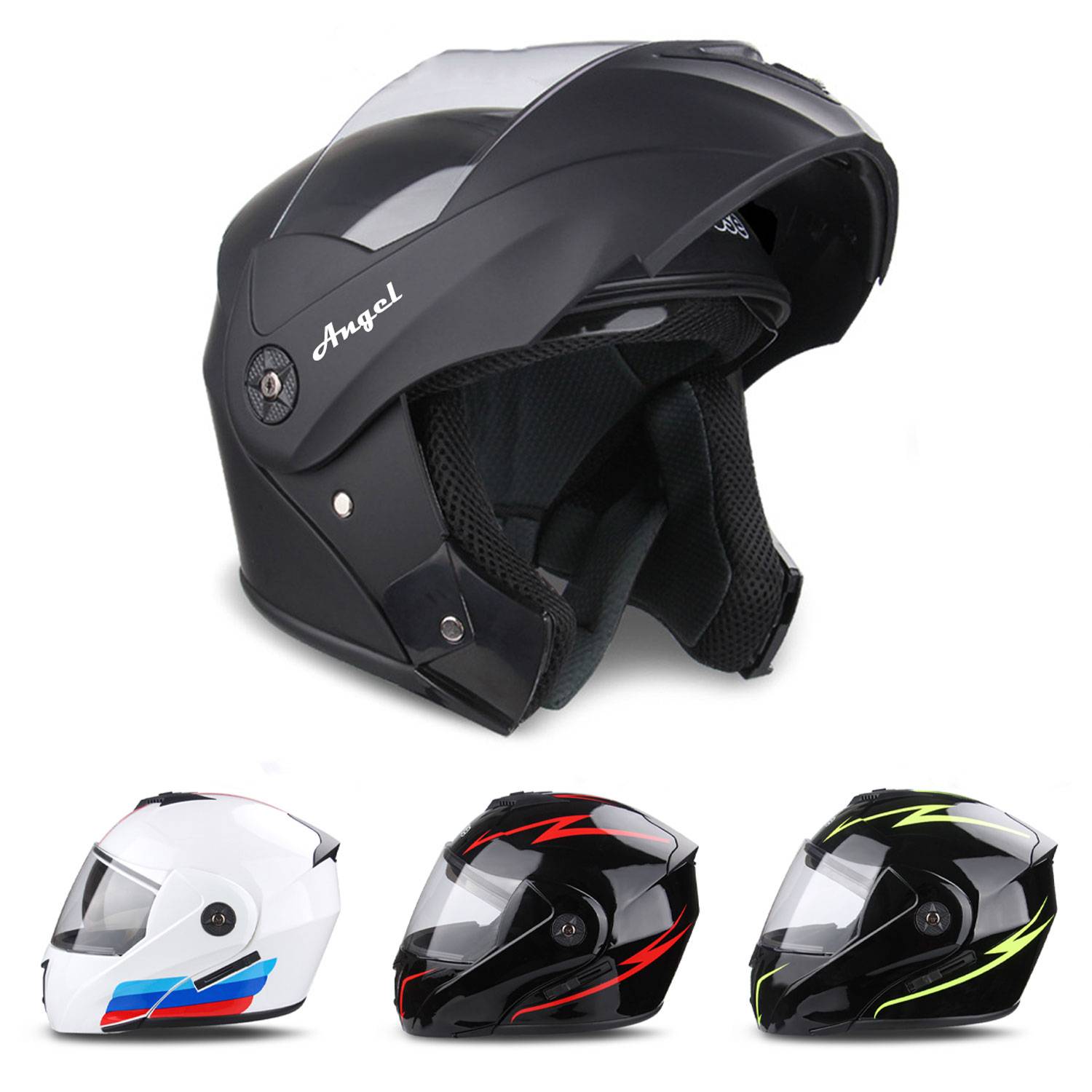 Unisex Modular Motorcycle Helmet w/ Dual Visors ABS 1