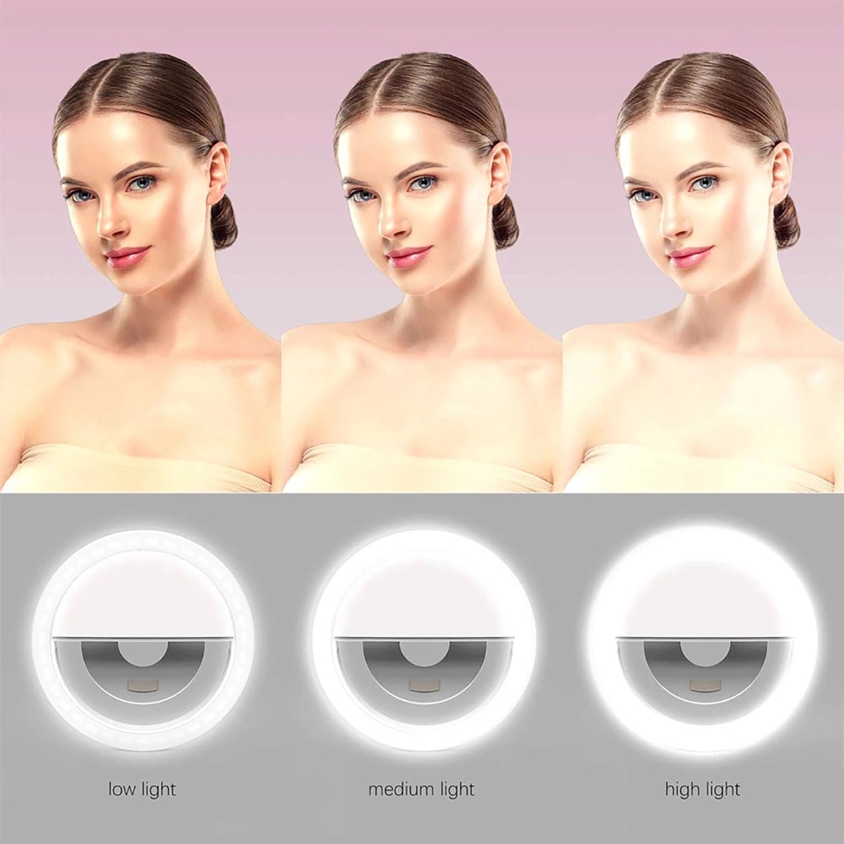 Portable Clip-on Selfie Ring Light for Smart Phone 10
