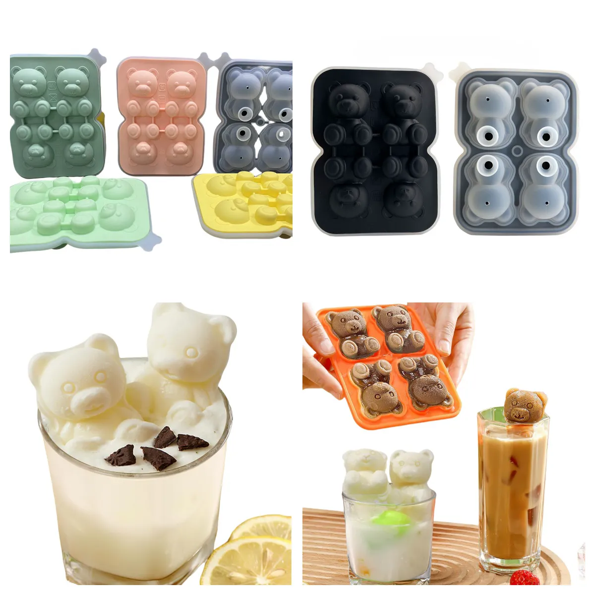 2 Pack Bear Ice Molds/Cube Trays 6