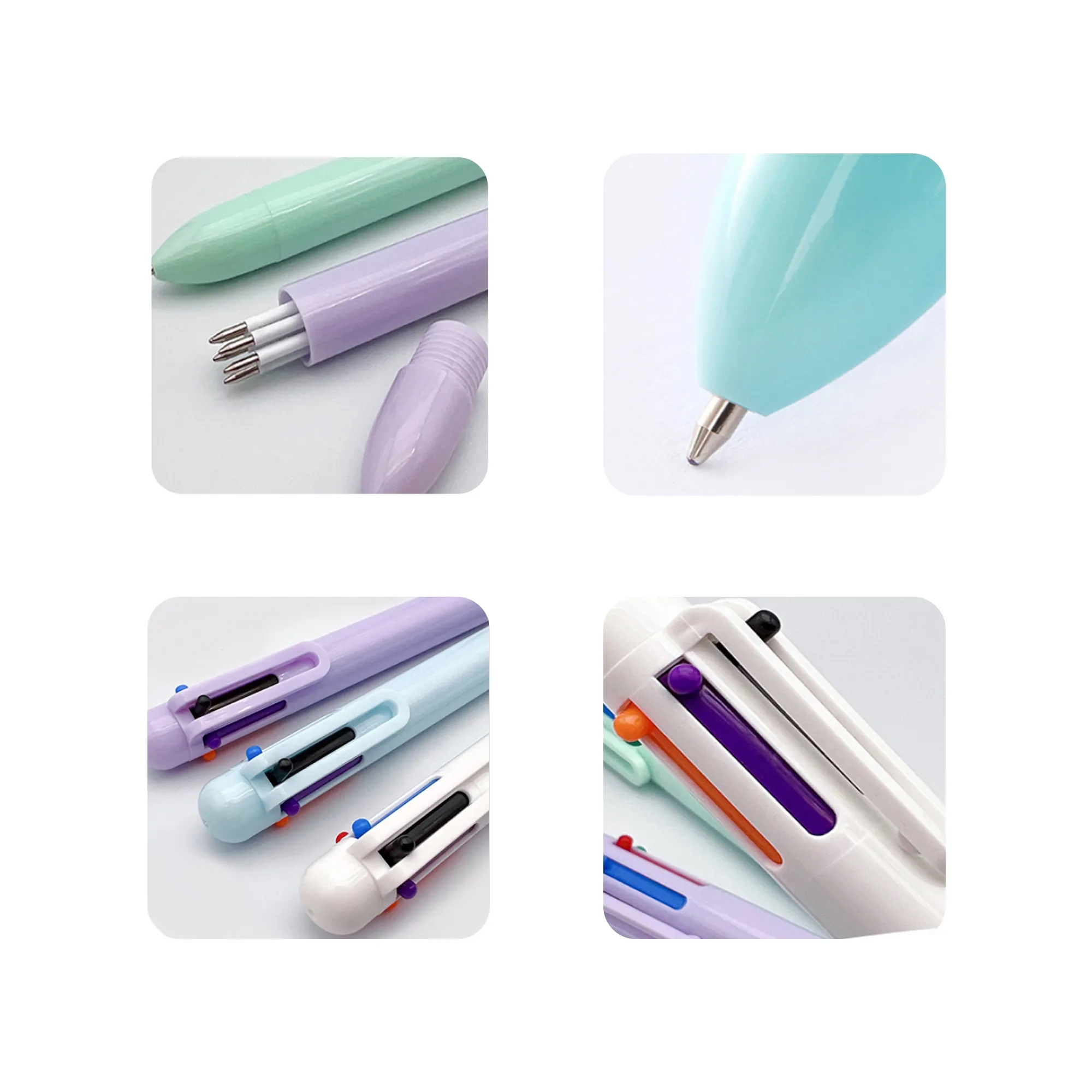 MOQ 50 PCS Retractable Ballpoint Pen With 6 Colors. 2