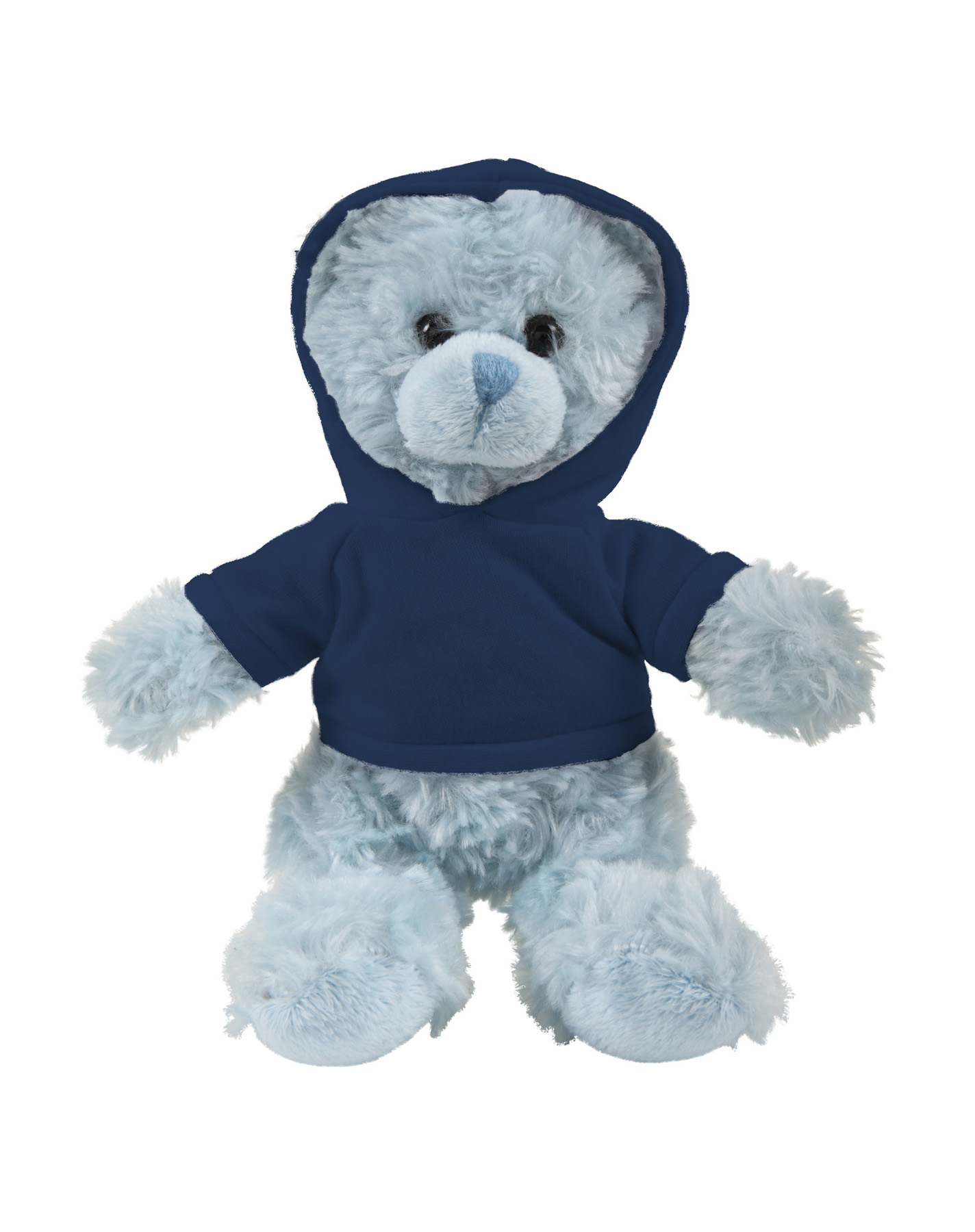 soft plush Blue Curly Sitting Bear with hoodie 19