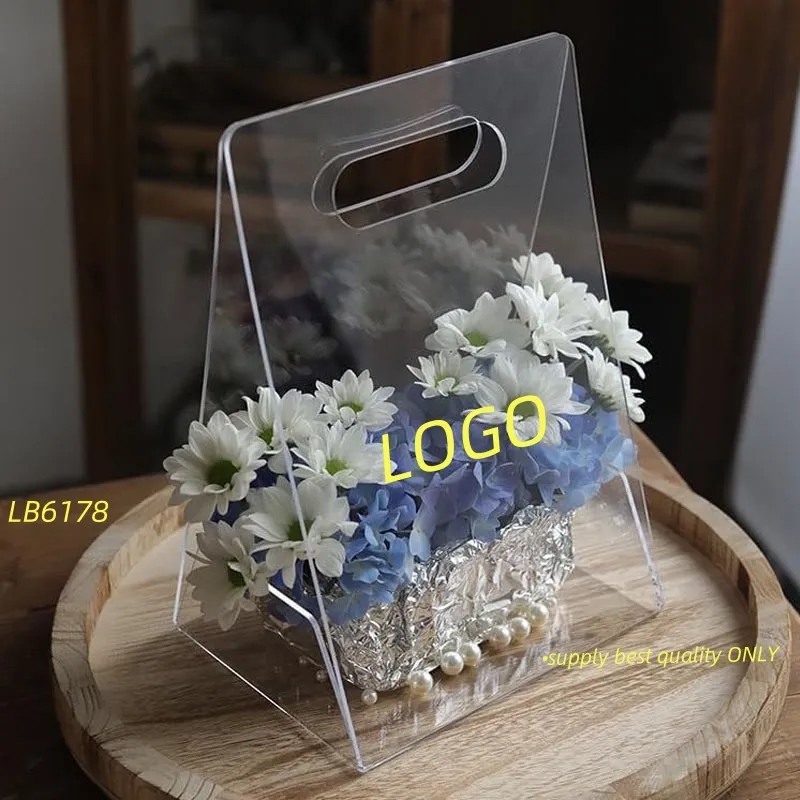 Hand-Held Acrylic Flower Bag for Bouquets Florist Shop 4