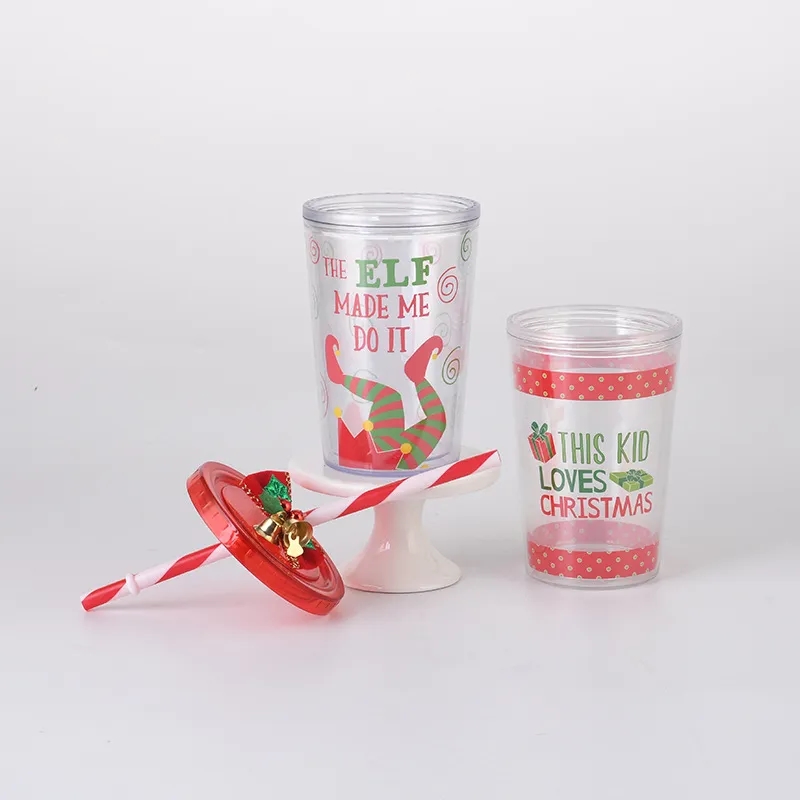 Christmas Double Layer Plastic Water Cup 8