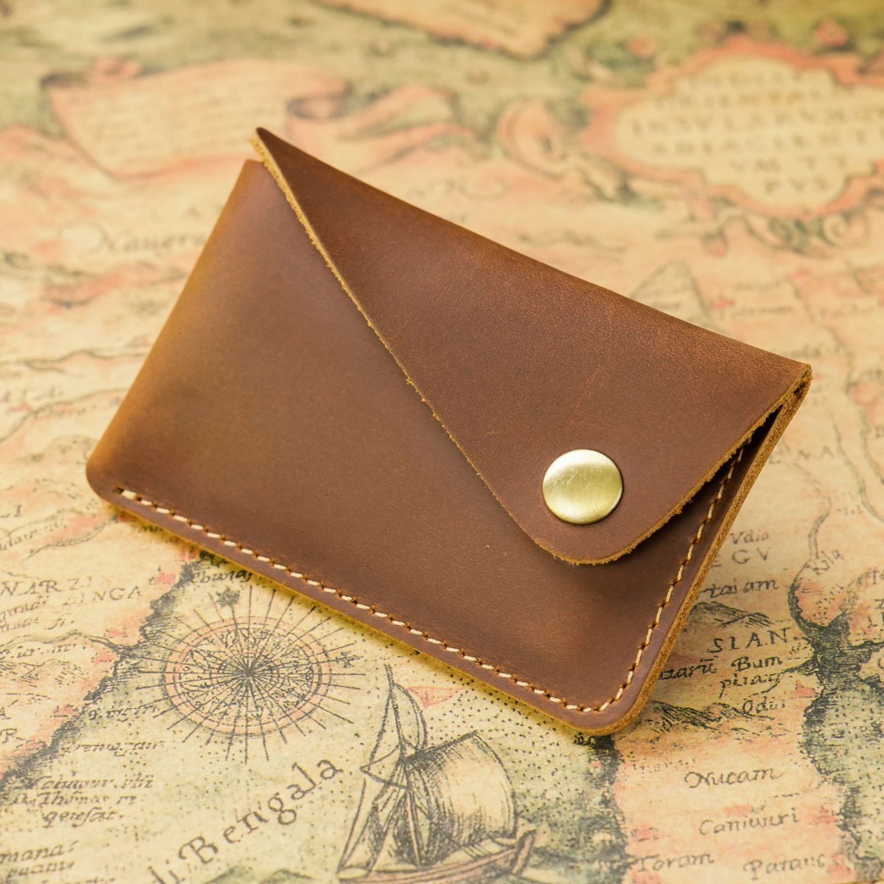 Cowhide Snap Button Coin Purse 5