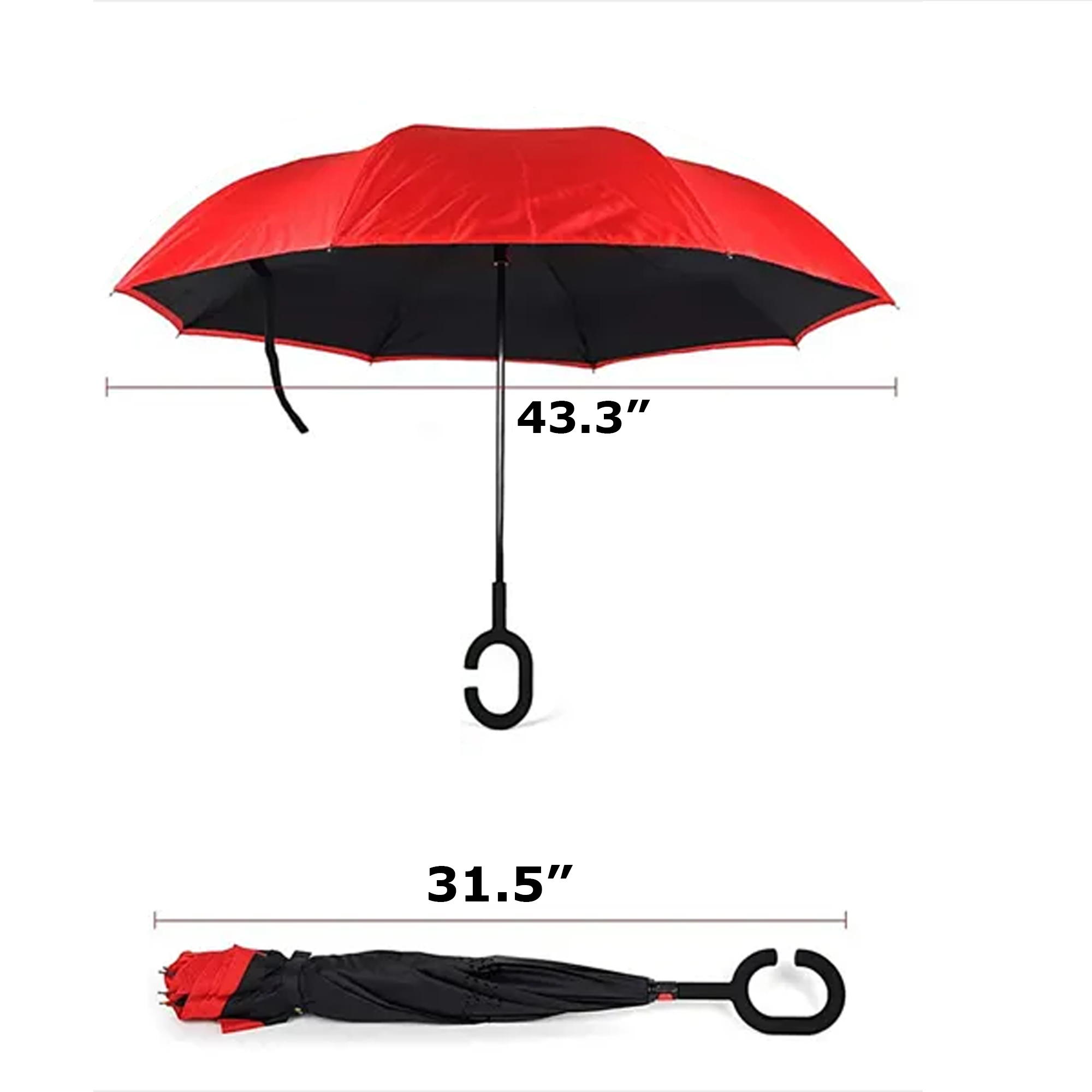 C-Shaped Handle Reverse Umbrella 1