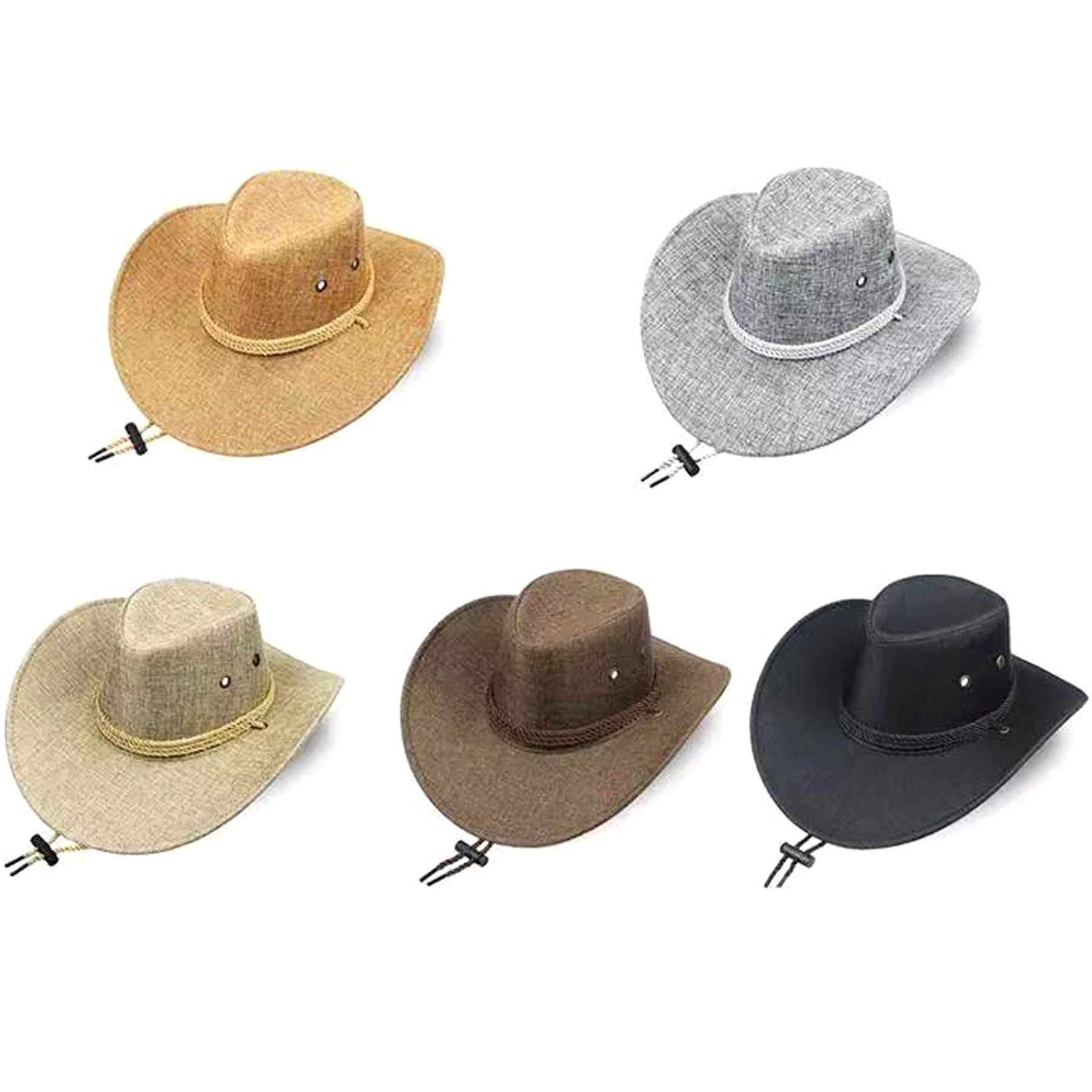 Western Outdoor Wide Brim Hat with Strap 2