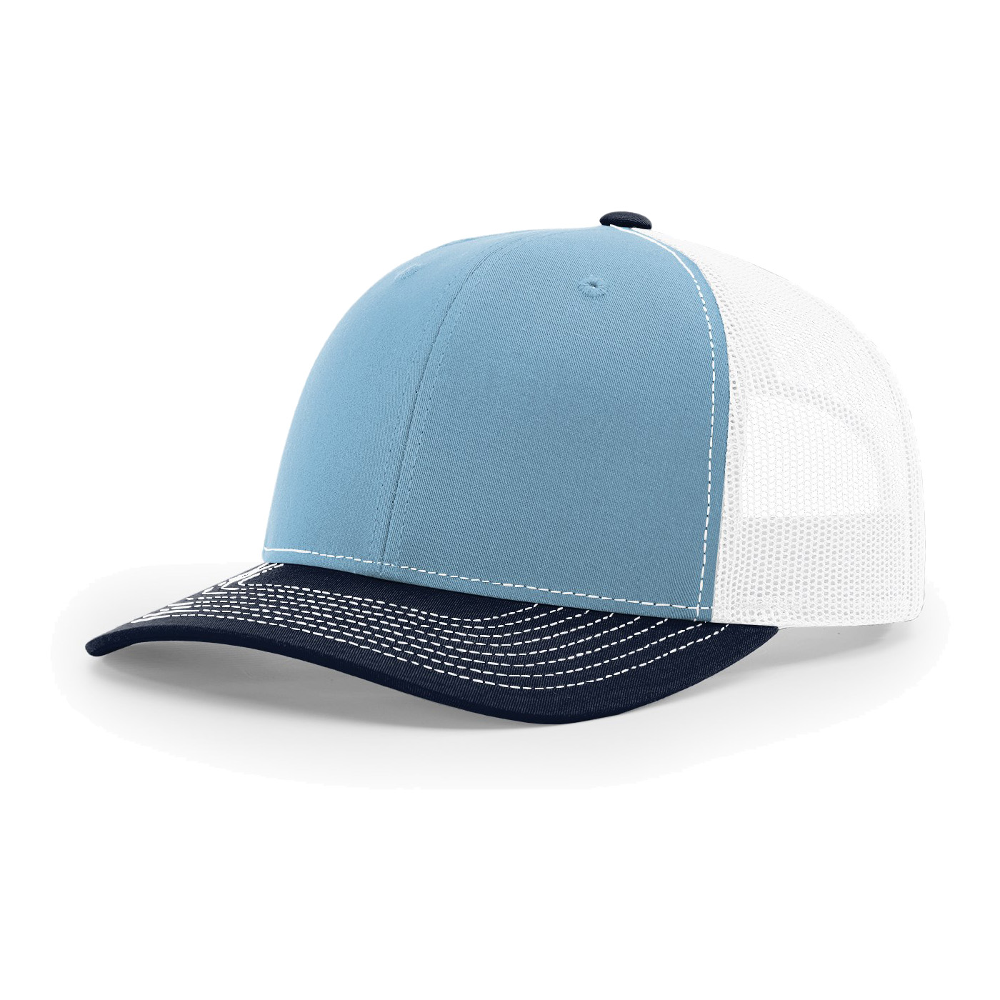 Richardson 112 6-Panel Snapback Trucker Hat w/Leatherette Adhesive Patches or Embroidery 94