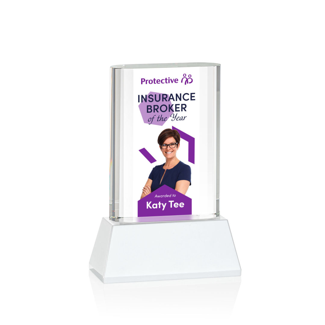 Merit VividPrint™ Award on Base - White 4