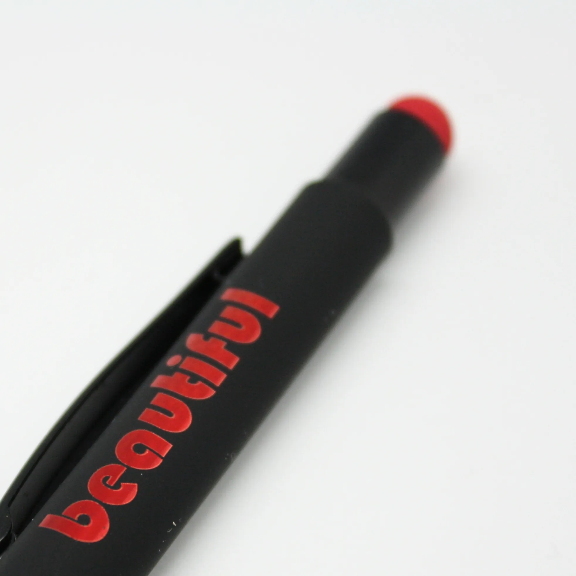 Color Chrome Engraved Soft Rubber Click Ballpoint Stylus Pen 4