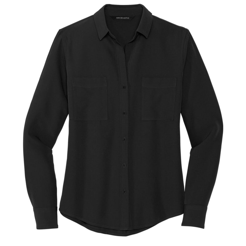 MERCER+METTLE Women's Stretch Crepe Long Sleeve Camp 13