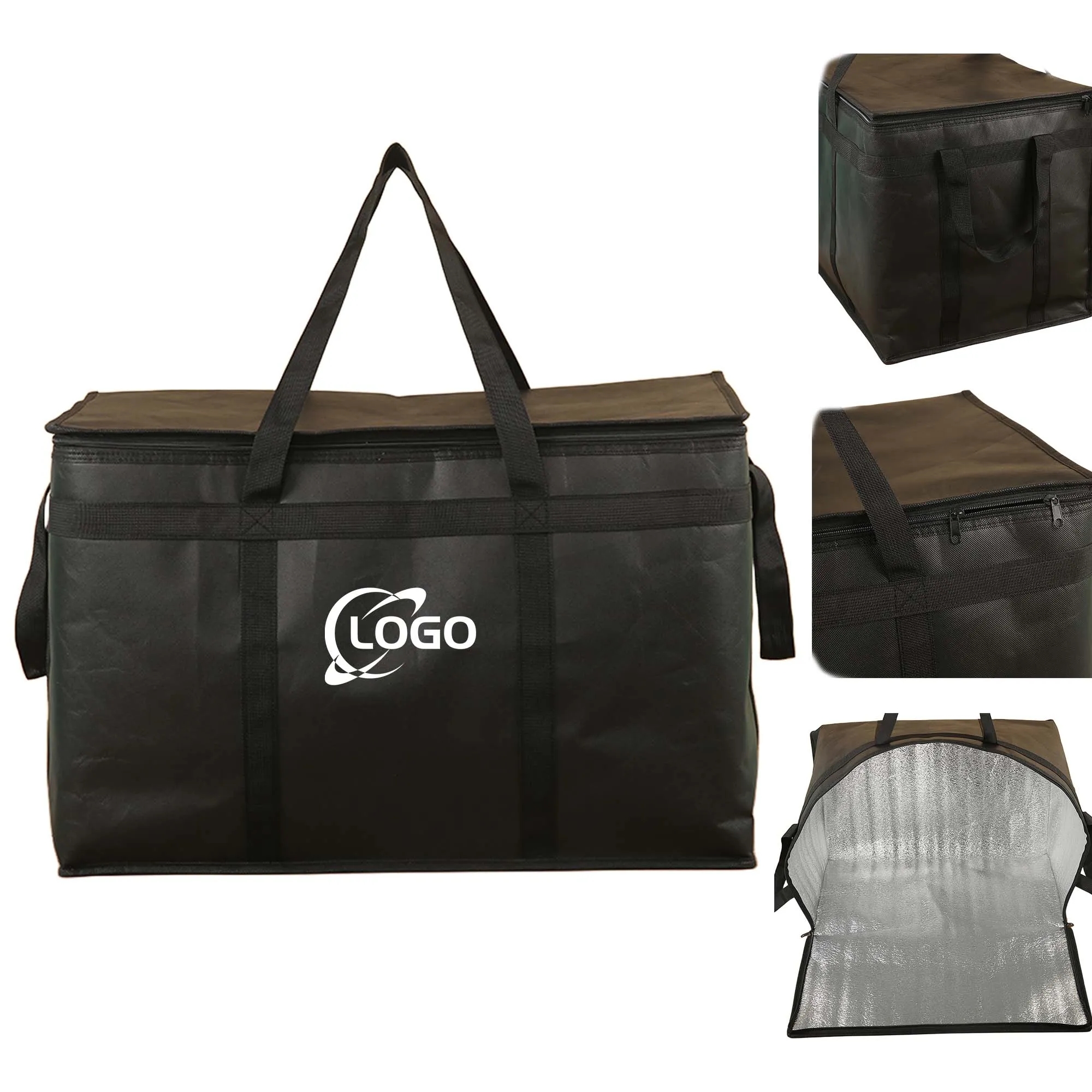 MOQ 100pcs Non-Woven Aluminum Foil Insulation Bag With Handl 3