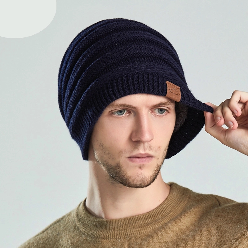 Winter Beanie Visor & Earflaps For Men Outdoor Fleece Hat 2