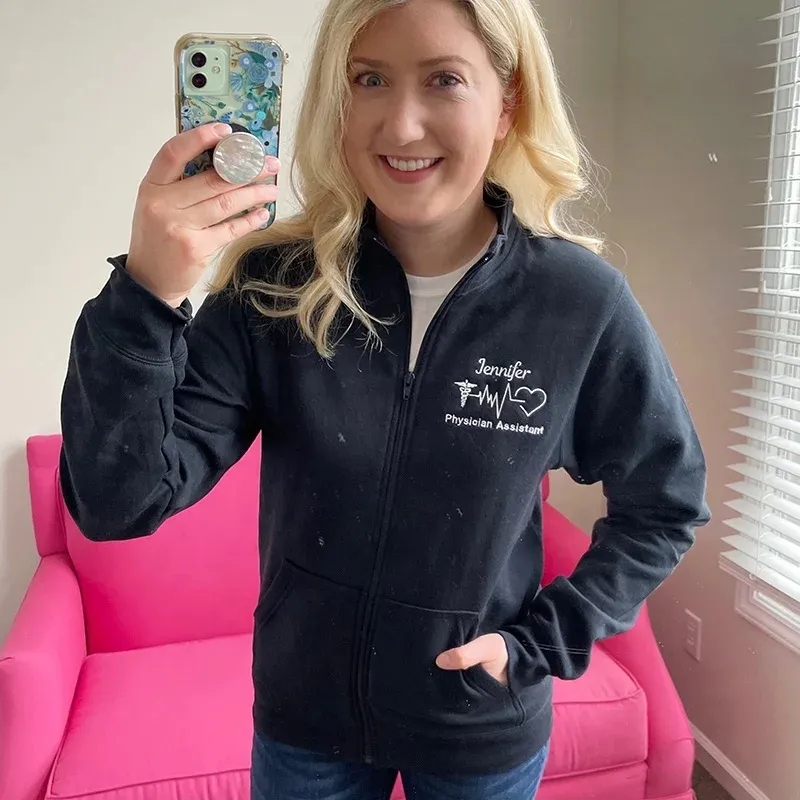 Personalized Couple Zip Sweatshirt, custom hoodie or sweatshirt with logo imprint 3