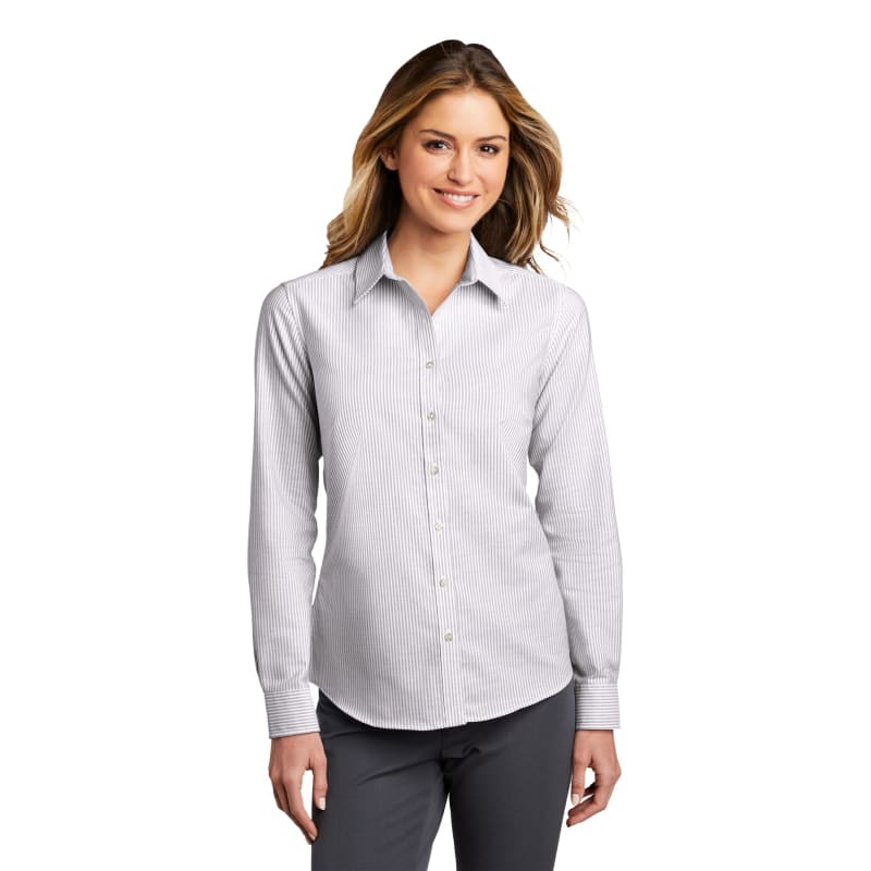 Port Authority Ladies SuperPro Oxford Stripe Shirt. 13