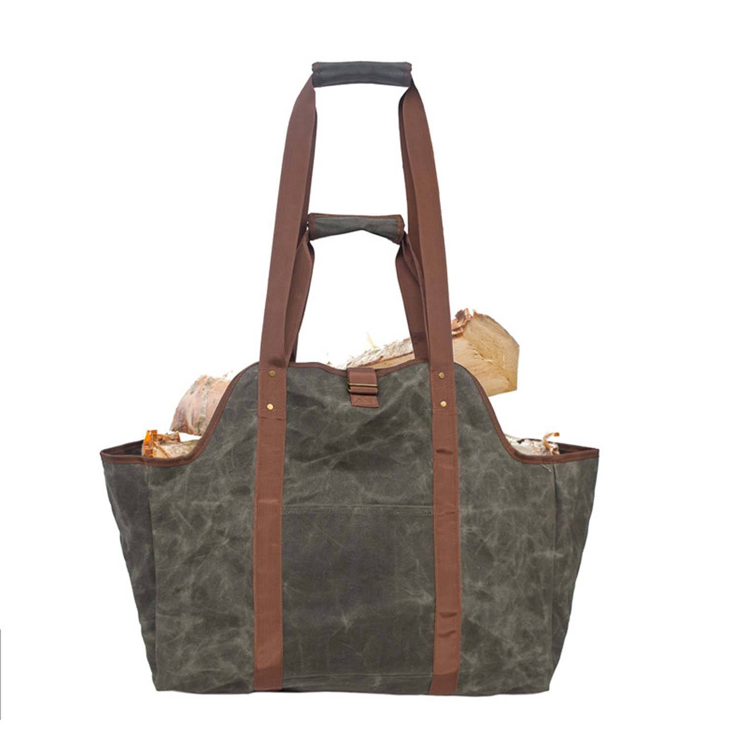 Large Capacity Waxed Canvas Logging Storage Bag 4
