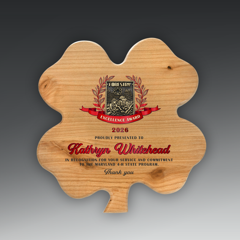 9 3/4" X 10 1/4" Alder Clover Plaque