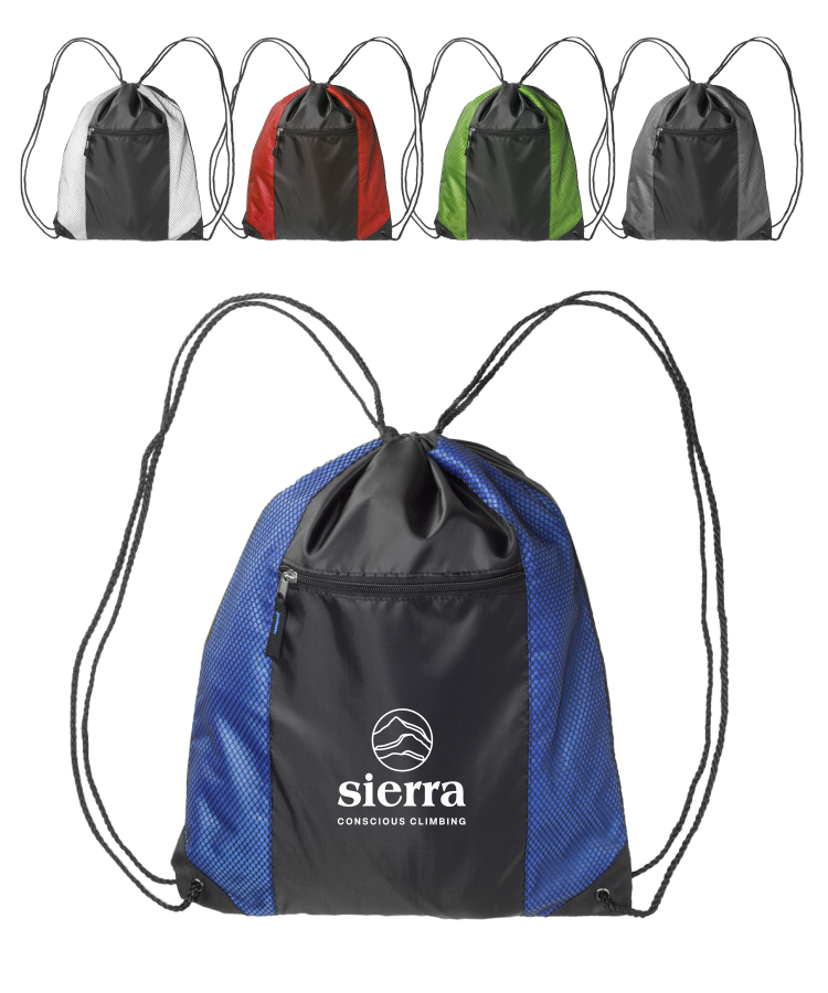 Union Printed - Zipper Pocket Drawstring Bags 6