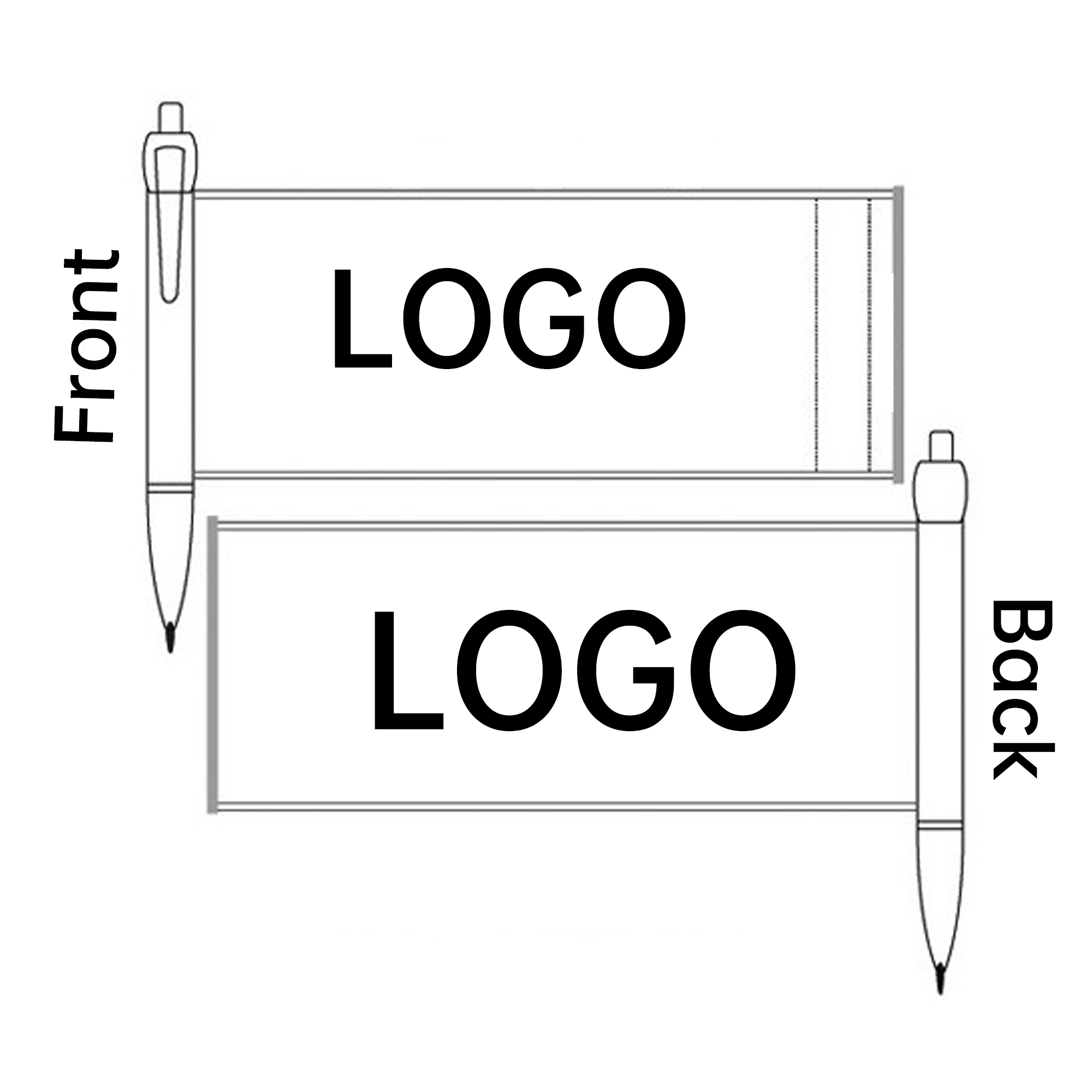 Advertising Custom Logo Printing Plastic Pull Out Banner Pen 1
