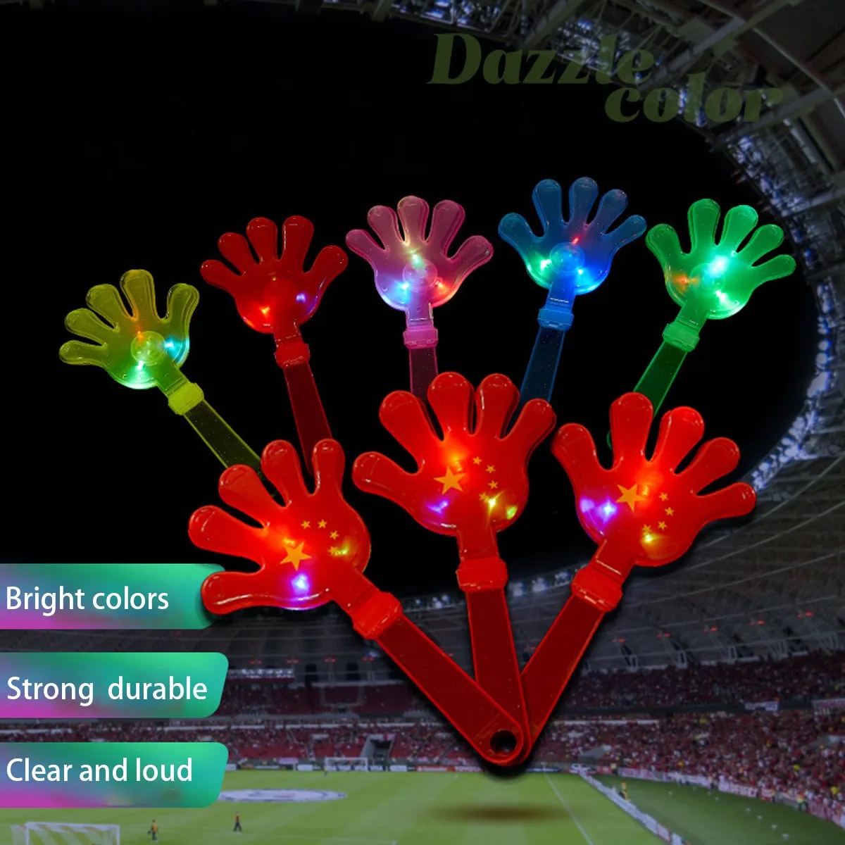 Multicolor Plastic Hand Clapper 7 Inch For Events 5