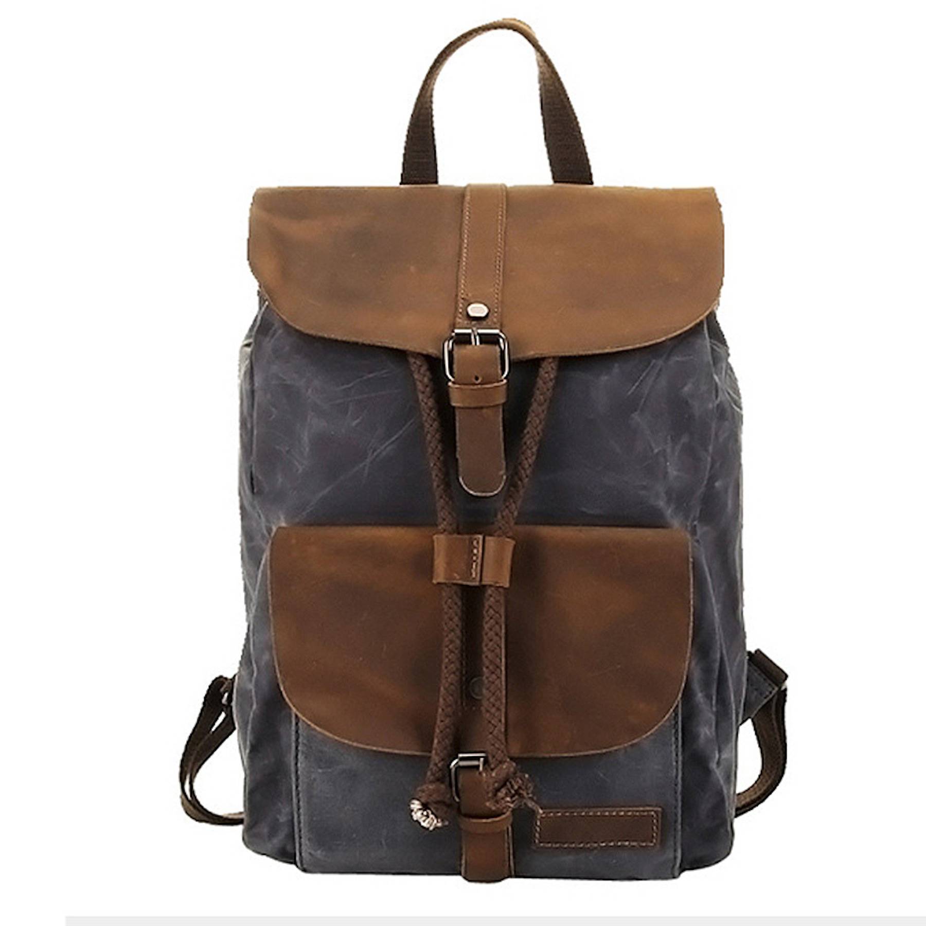 Vintage Waterproof Backpack Daypack Made of Canvas Leather 3