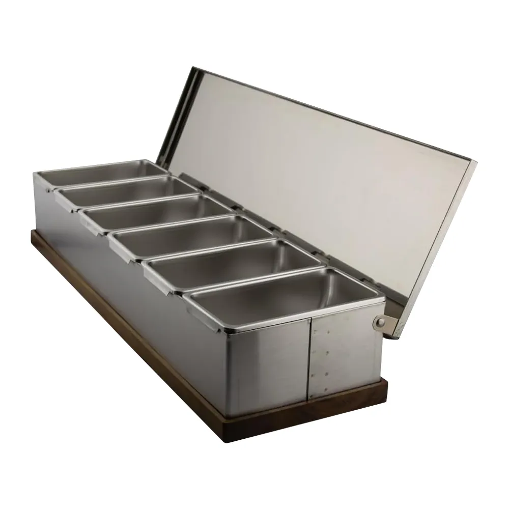 Stainless Steel & Wood Hybrid Condiment Caddy 4