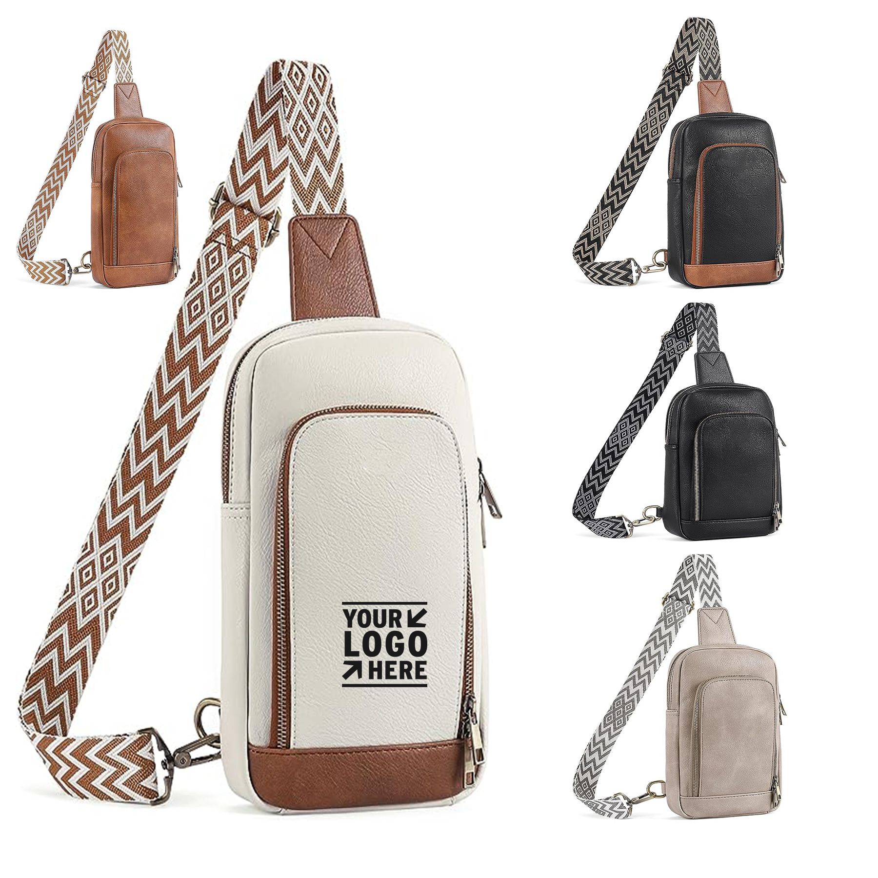 Women Crossbody Leather Large Sling Backpack Fanny Pack Chest Bag