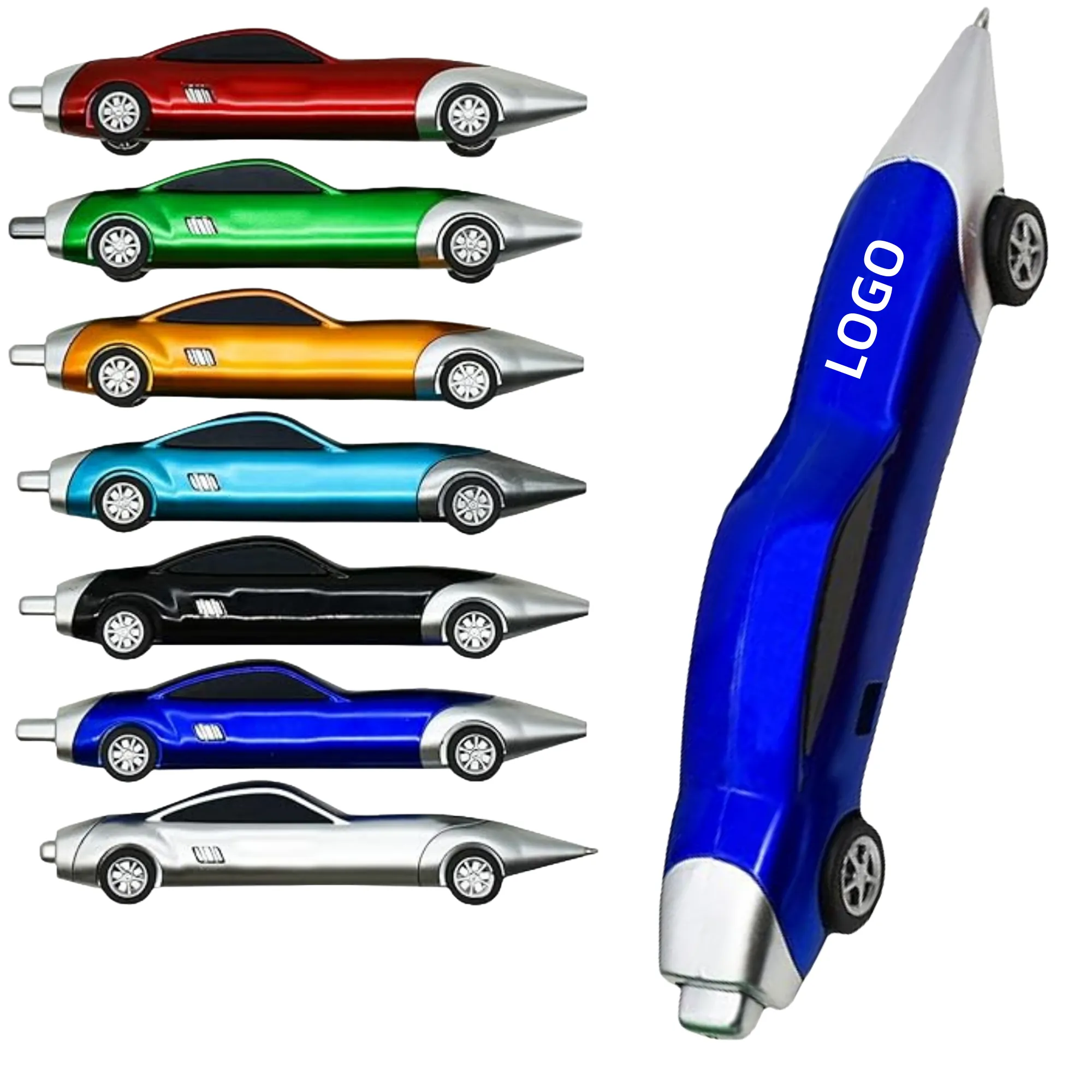 MOQ Cool Racing Car Ballpoint Pen with Rolling Wheels 2