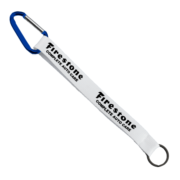 3/4" Sewn Polyester Keychain with Metal Split-Ring and Carabiner 73