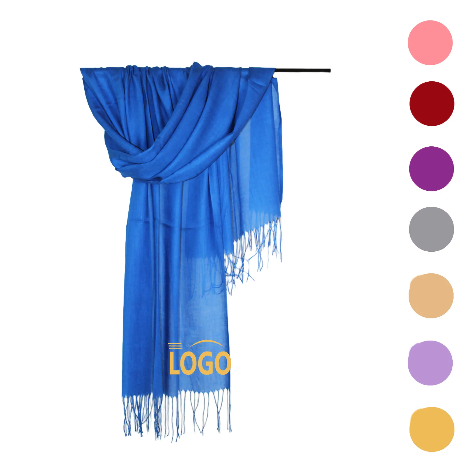 Knitted Polyester Scarf With Tassel 12
