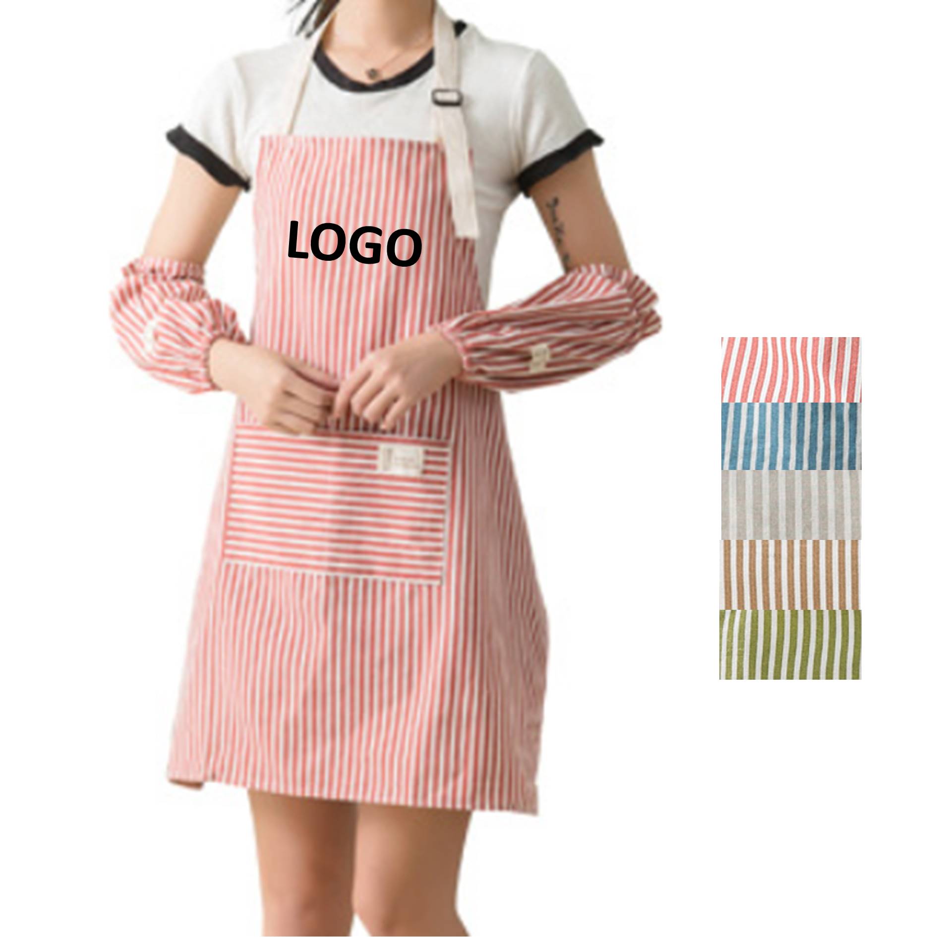 Custom Cotton Hemp Apron With Pockets 3