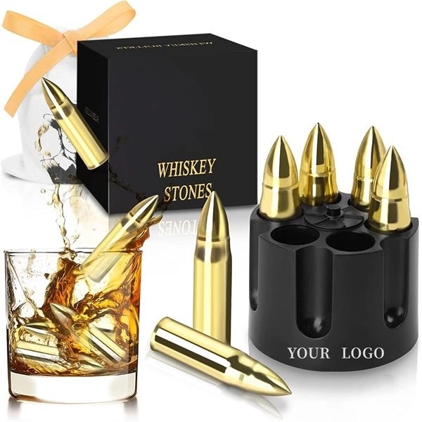 Stainless Steel Bullet Shaped Whisky Ice Cube With Base 7