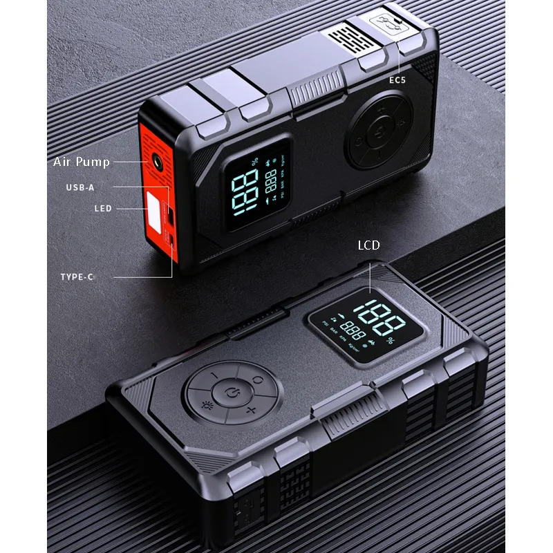 Multi-function Car Emergency Jump Starter W/ Air Compressor 2