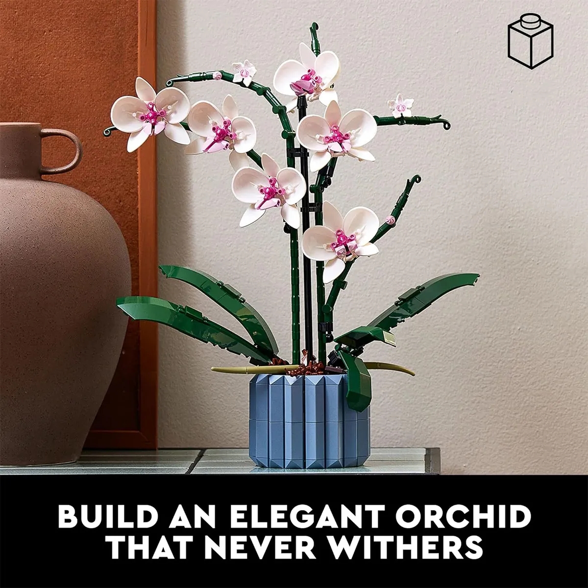 Orchid Artificial Plant Building Flowers Set Great Gift 2